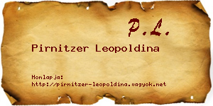 Pirnitzer Leopoldina névjegykártya